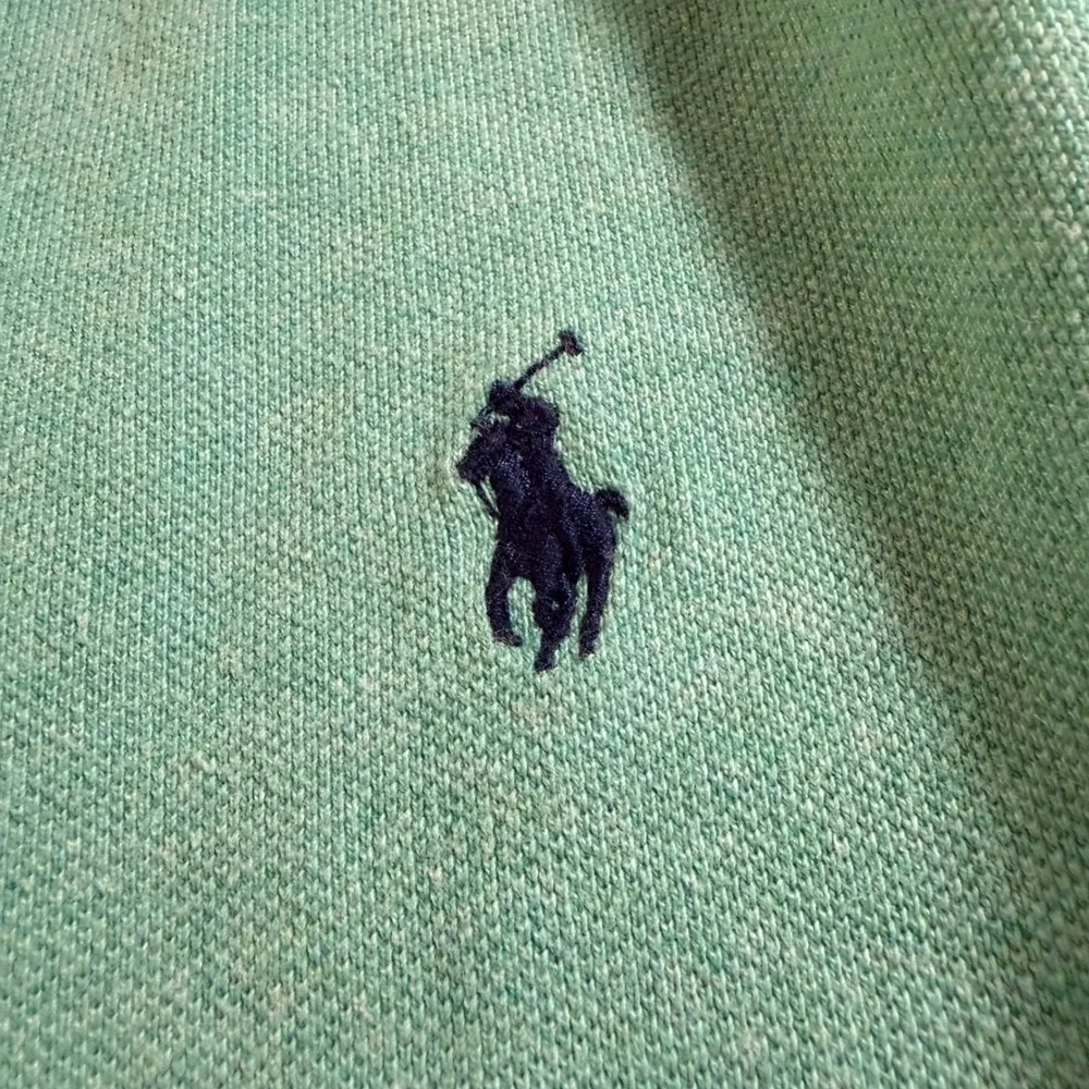 Polo Ralph Lauren Mens Custom Fit Polo Shirt Green Heather Medium Short Sleeve